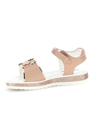 Sandali rosa applicazioni floreali cinturino regolabile Grazie girl 283594