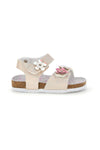Schillernde weiße Sandalen mit Blumen Pitt Kinder 14330