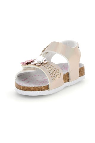 Schillernde weiße Sandalen mit Blumen Pitt Kinder 14330