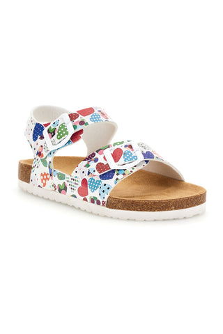 Sandali Bianchi con Stampa Cuori Pitt kids 14606