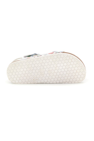 Weiße Sandalen mit Herzchen Print Pitt Kinder 14606