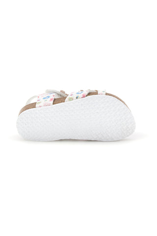 Weiße Sandalen mit Blumendruck Pitt kids 14407