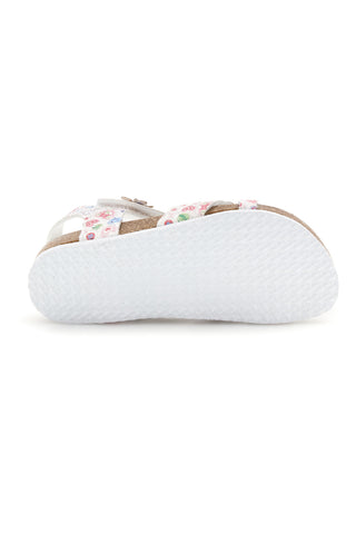 Sandali Bianchi con Stampa Floreale Pitt kids 14407