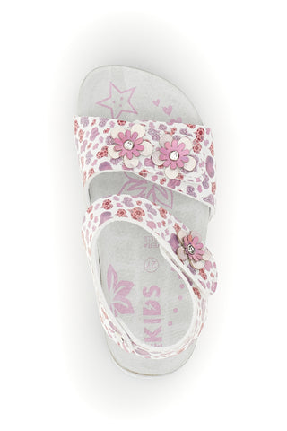 Weiße Sandalen mit Herzchen Print Pitt kids 14609