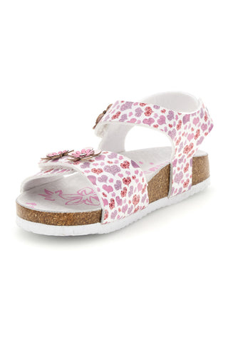 Weiße Sandalen mit Herzchen Print Pitt kids 14609