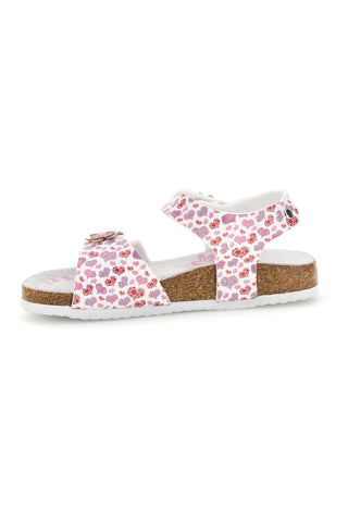 Weiße Sandalen mit Herzchen Print Pitt kids 14609