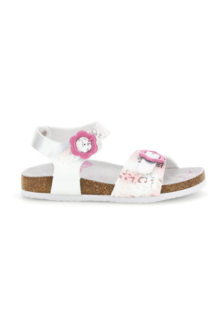 Sandali Bianchi con Stampa Animalier Pitt kids 14610