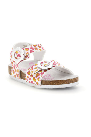 Weiße Sandalen mit Herzchen Print Pitt Kinder 14611