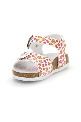Weiße Sandalen mit Herzchen Print Pitt Kinder 14611