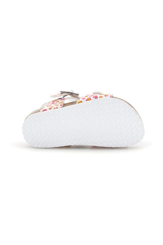Weiße Sandalen mit Herzchen Print Pitt Kinder 14611