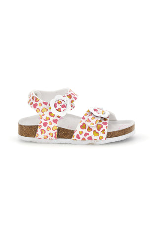 Sandali Bianchi con Stampa Cuori Pitt kids 14611