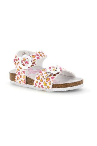 Weiße Sandalen mit Herzchen Print Pitt Kinder 14611