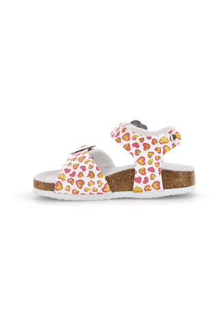 Weiße Sandalen mit Herzchen Print Pitt Kinder 14611