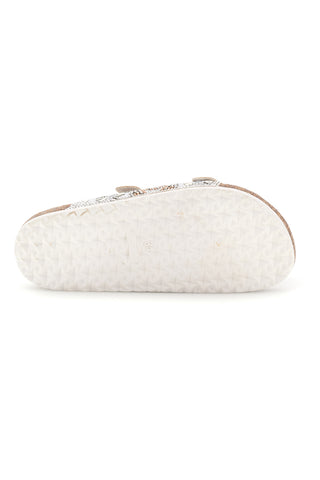 Ciabatte Beige con Strass e Doppia Fibbia Pitt kids 14501