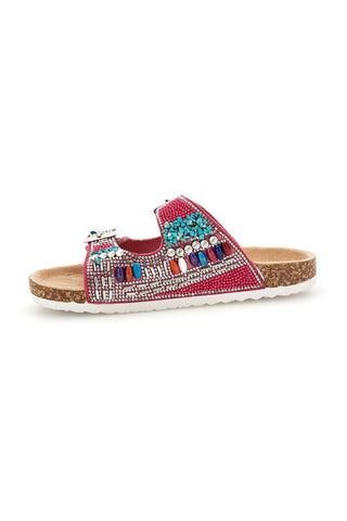 Ciabatte Bordeaux con Strass e Doppia Fibbia Pitt kids 14404