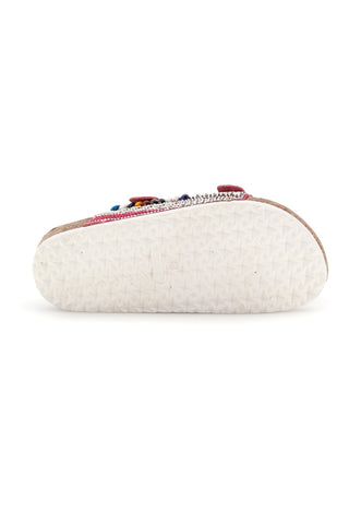 Ciabatte Bordeaux con Strass e Doppia Fibbia Pitt kids 14404
