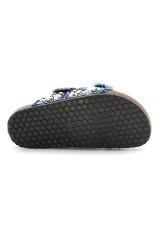 Blaue Hausschuhe mit Strasssteinen und doppelter Schnalle Pitt kids 14613