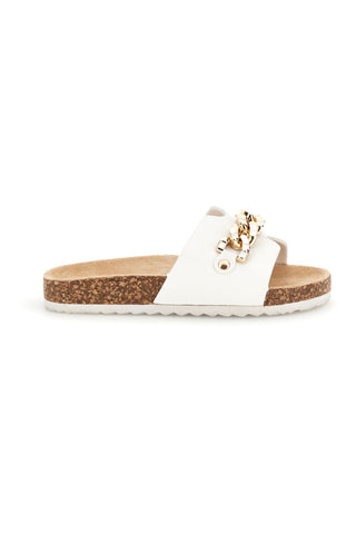 Ciabatte Bianche con Catena Dorata Pitt kids 14614