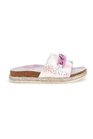 Ciabatte Bianche con Applicazione Floreale Pitt kids 14436