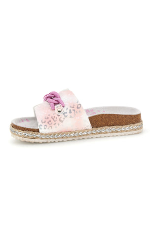 Ciabatte Bianche con Applicazione Floreale Pitt kids 14436
