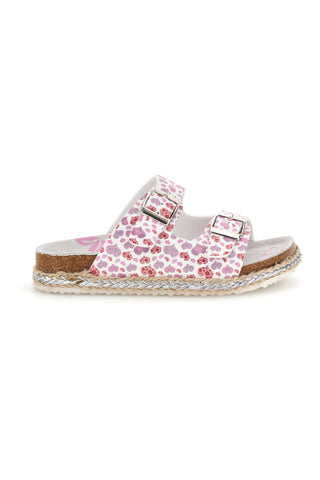 Ciabatte Bianche con Stampa Cuori Rosa Pitt kids 14616