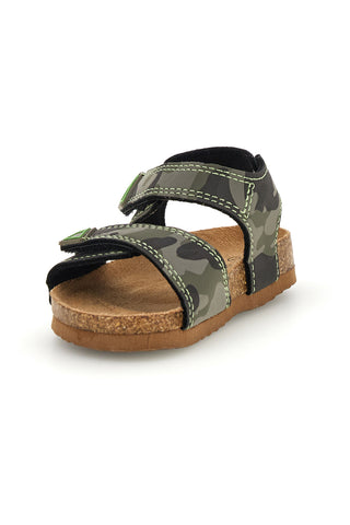 Grüne Camouflage Sandalen mit Riemen Pitt Kinder 14512