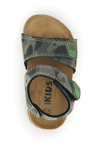 Grüne Camouflage Sandalen mit Riemen Pitt Kinder 14512