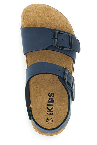 Blaue Sandalen mit doppelter Schnalle Pitt Kinder 14605