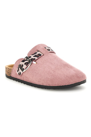 Rosa Hausschuhe mit Animalier Schnalle Pitt Kinder 14617