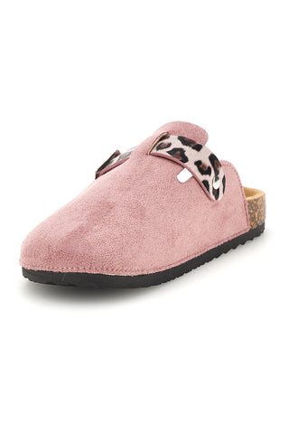 Rosa Hausschuhe mit Animalier Schnalle Pitt Kinder 14617