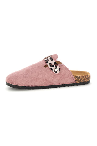 Rosa Hausschuhe mit Animalier Schnalle Pitt Kinder 14617