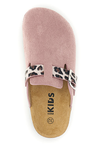 Rosa Hausschuhe mit Animalier Schnalle Pitt Kinder 14617