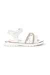 Sandali bianchi con strass e chiusura a strappo Grazie girl 15101
