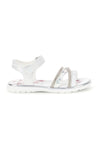 Sandali bianchi con fascia brillante e strappo Grazie girl 15101
