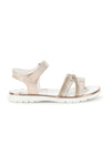 Puderfarbene Sandalen mit hellem Band und Riemen Thank you girl 15101