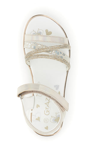 Puderfarbene Sandalen mit hellem Band und Riemen Thank you girl 15101