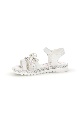 Sandali bianchi con farfalle e strass Grazie girl 15022
