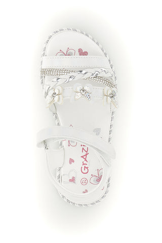 Sandali bianchi con farfalle e strass Grazie girl 15022