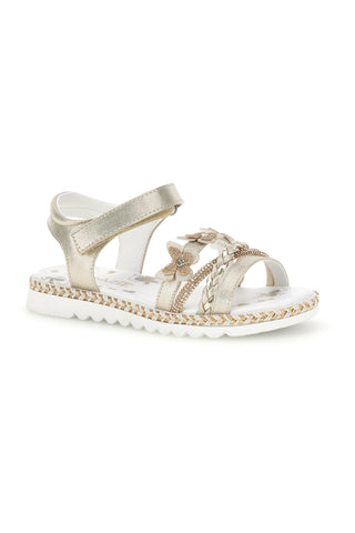 Sandali platino con farfalle e strass Grazie girl 15022