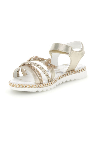 Sandali platino con farfalle e strass Grazie girl 15022