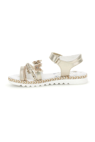 Sandali platino con farfalle e strass Grazie girl 15022