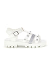 Sandali bianchi con borchie e glitter Grazie girl 15105