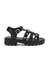 Schwarze Sandalen mit Nieten und Glitzer Thank you girl 15105