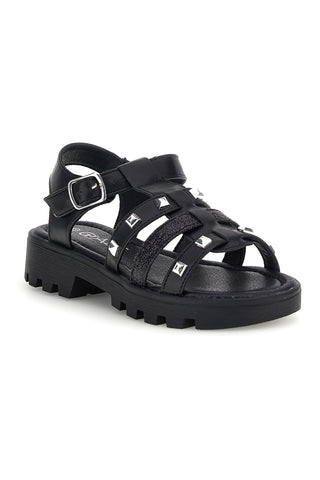 Schwarze Sandalen mit Nieten und Glitzer Thank you girl 15105