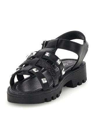 Schwarze Sandalen mit Nieten und Glitzer Thank you girl 15105