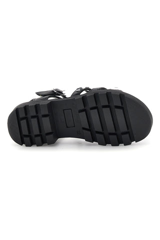 Schwarze Sandalen mit Nieten und Glitzer Thank you girl 15105