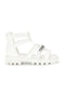 Weiße Sandalen mit Hufeisen und Reißverschluss Thank you girl 14355