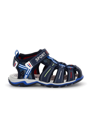 Sandali blu con punta chiusa e chiusura a strappo Pitt kids 15113