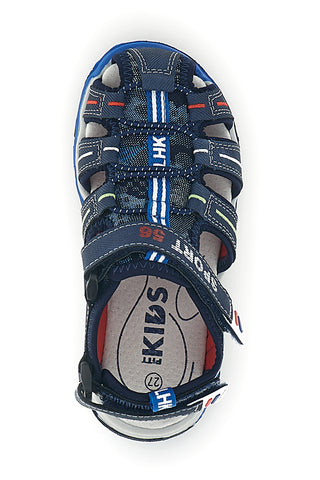 Sandali blu con punta chiusa e chiusura a strappo Pitt kids 15113