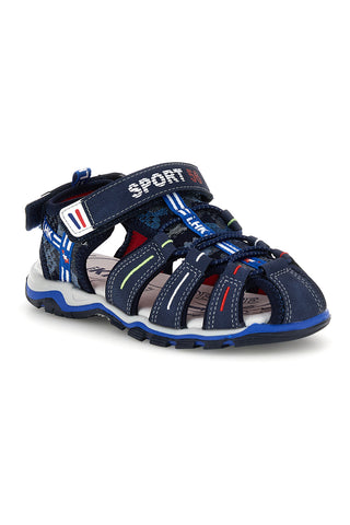 Sandali blu con punta chiusa e chiusura a strappo Pitt kids 15113